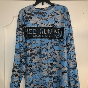 Red rum long sleeve performance shirt.